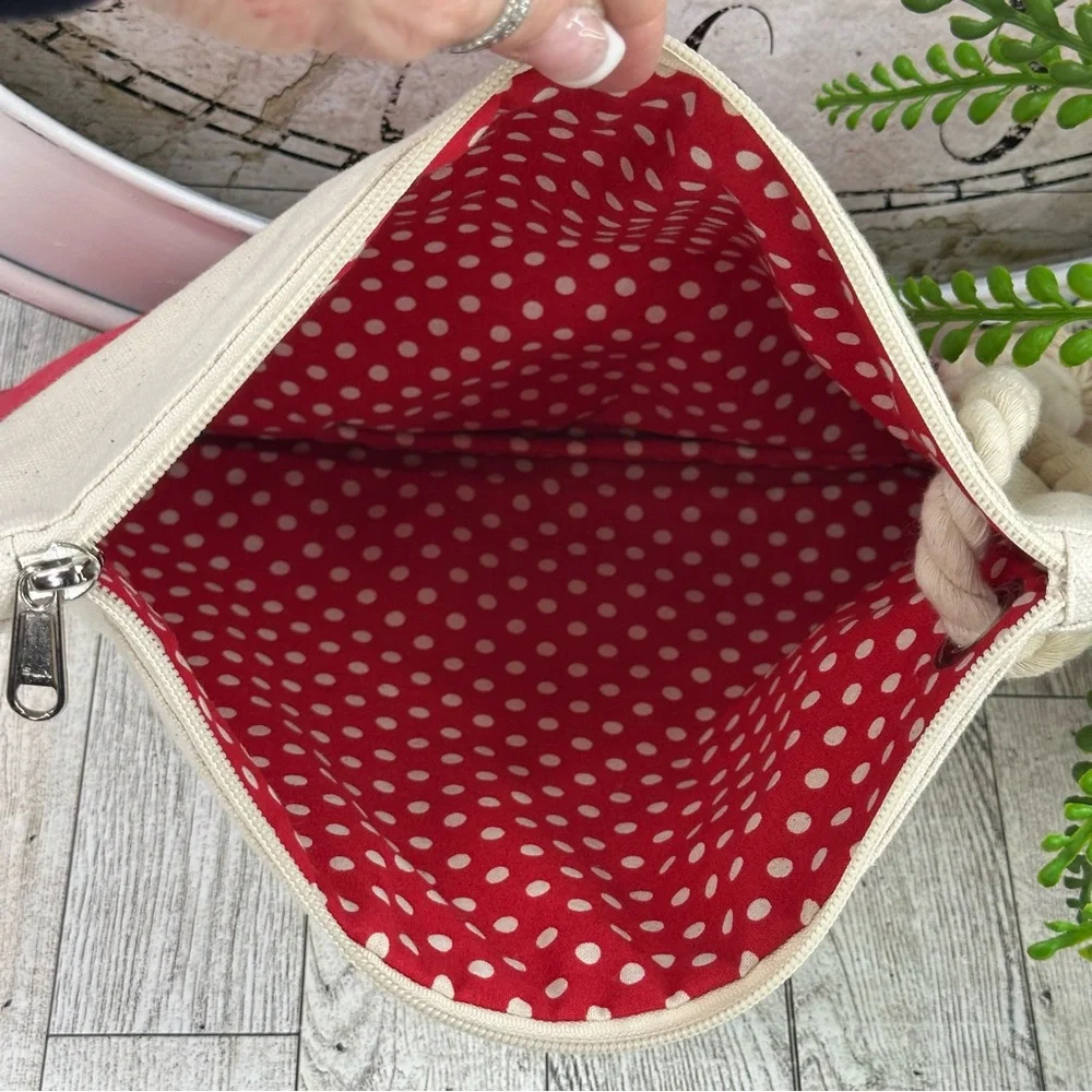 SUN Nautical Themed Blue Initial K Large Sea Bag & Rope Wristlet With Red Anchor - Picture 14 of 15